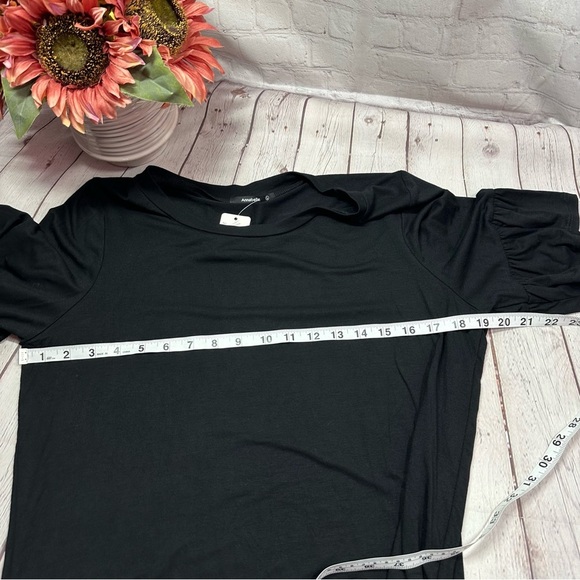 Boutique NWT Knit top with ruffle sleeve goth whisygoth minimalist casual - Picture 11 of 11